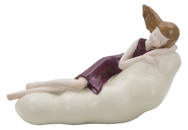 Statuetta Dolly su Nuvola 25x11x16 cm in Resina Rosso