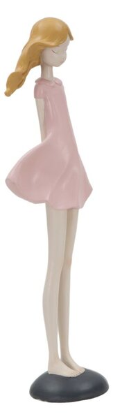 Statuetta Dolly 12x9x40,5 cm in Resina Rosa