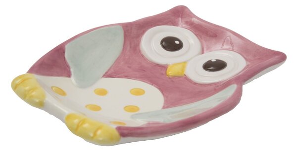 Piattino Porta Sapone Gufo Spring 14x11x2,4 cm Porcellana