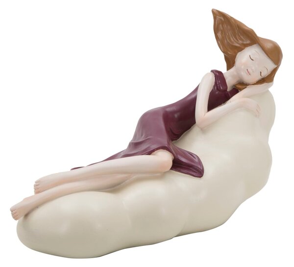 Statuetta Dolly su Nuvola 25x11x16 cm in Resina Rosso