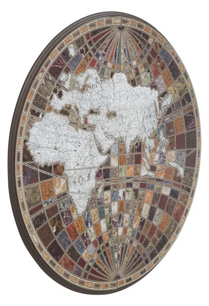 Pannello Bizantino Map Ø125x3,5 cm in Ferro Multicolor