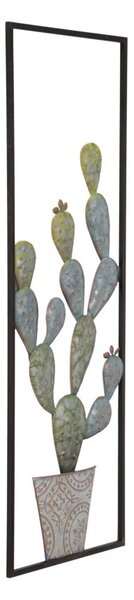 Pannello Cactus-Frame 31x2,5x90 cm in Ferro Verde e Azzurro
