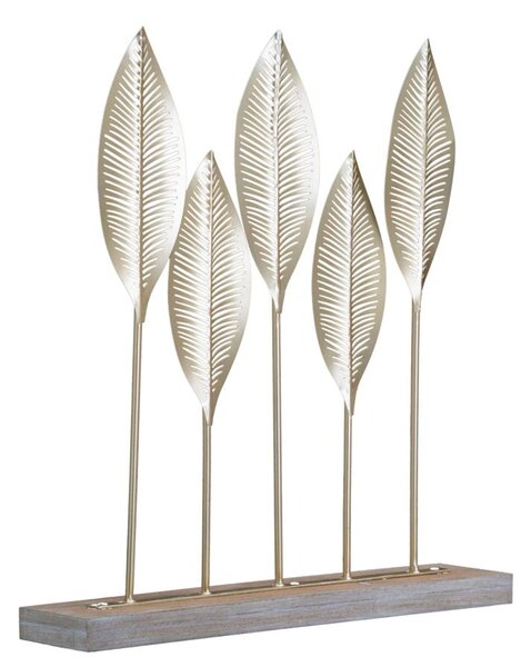 Scultura Shot Leaf 47x10x52,5 cm in Ferro e MDF Oro