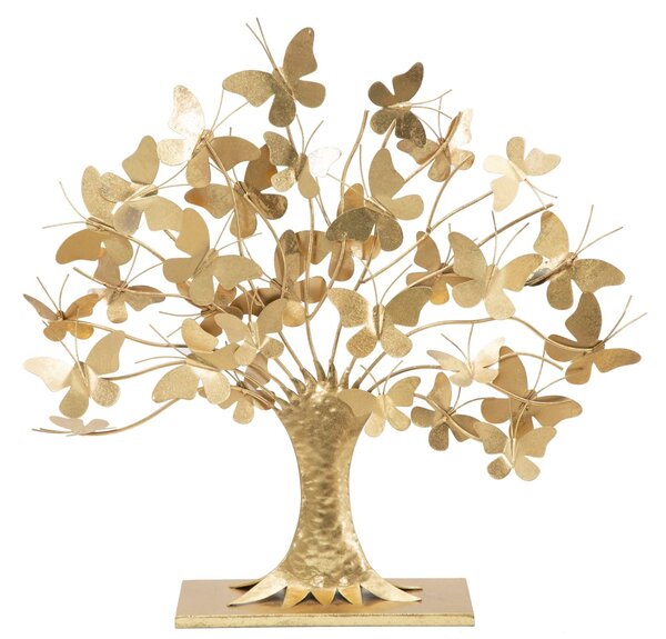 Albero della Vita con Farfalle Glam 63x13,5x60 cm in Ferro Oro