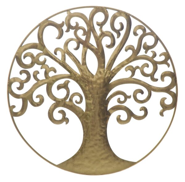 Pannello Albero della Vita Oro Glam Ø70x1,8 cm in Ferro Oro