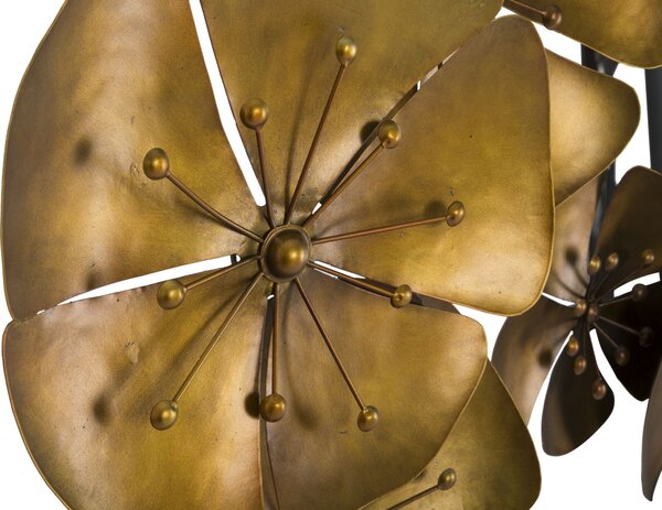 Pannello Flowe Oroy 80x6x57 cm in Ferro Oro