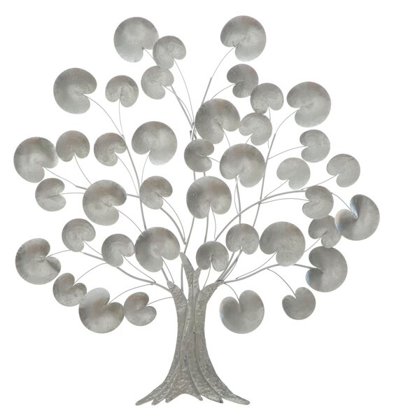 Pannello Albero della Vita Argento 87,5x3,5x88,5 cm in Ferro Argento