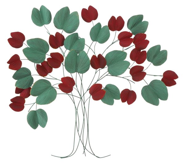 Pannello Albero Bix 105x6,5x94 cm in Ferro Rosso e Verde