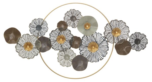 Pannello Flower Circl 155x8,5x85 cm in Ferro Multicolor