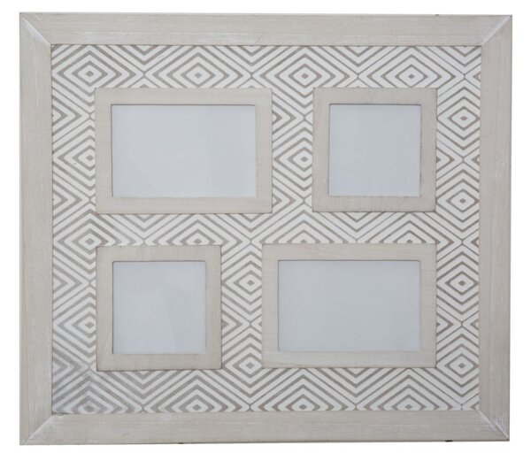 Cornice da Appendere Hypnos 46x4x41 cm MDF e Vetro Bianco e Grigio