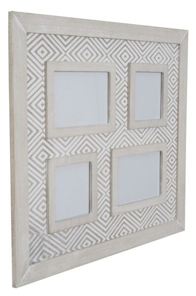 Cornice da Appendere Hypnos 46x4x41 cm MDF e Vetro Bianco e Grigio