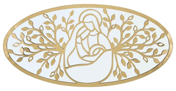 Pannello Nativity Oro 120x2x60 cm in Ferro MDF e Specchio Oro