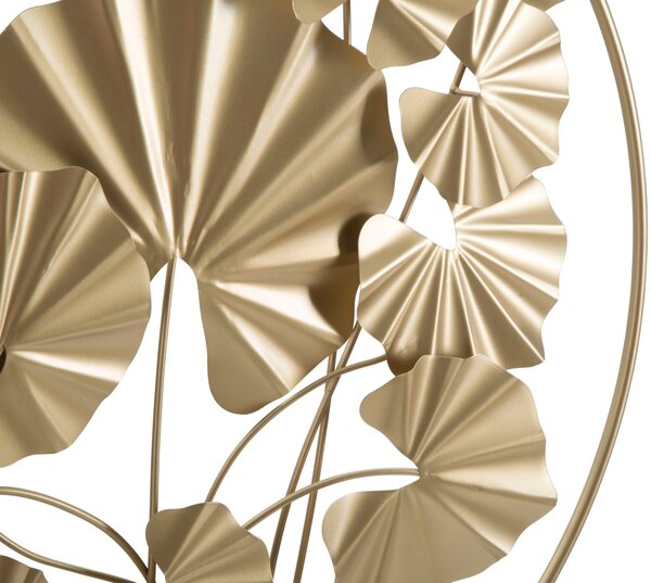 Pannello da Muro Round Leaf 59x3,9x62,75 cm in Ferro Oro