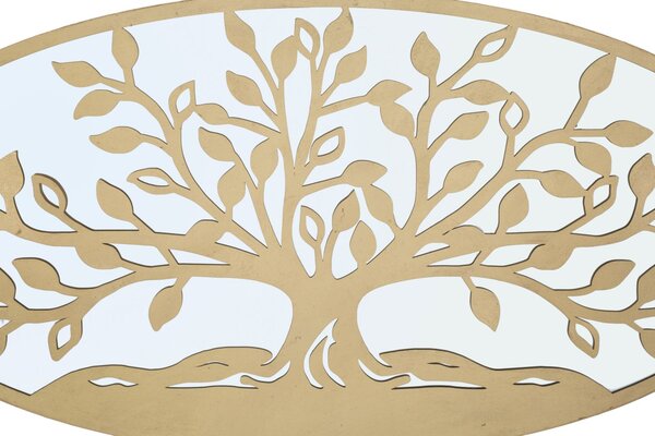 Pannello Albero della Vita Mirror 120x2x60 cm in Ferro MDF e Specchio Oro