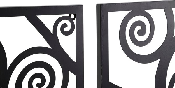 Pannello Albero della Vita Nero Set 3Pz 165x2x110 cm in Ferro Nero