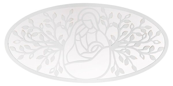 Pannello Bianco Nativity 120x2x60 cm in Ferro MDF e Specchio Bianco