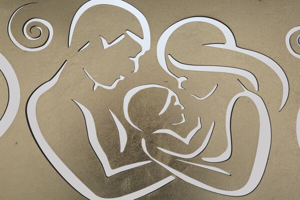 Pannello Nativity Oro 120x2x60 cm in Ferro MDF e Specchio Oro
