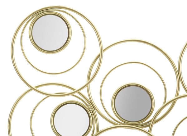 Pannello da Muro Mirror Simply 90x1,95x55 cm in Ferro MDF e Specchio Oro
