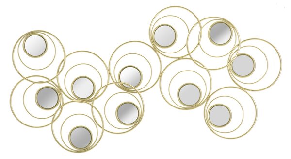 Pannello da Muro Mirror Simply 90x1,95x55 cm in Ferro MDF e Specchio Oro