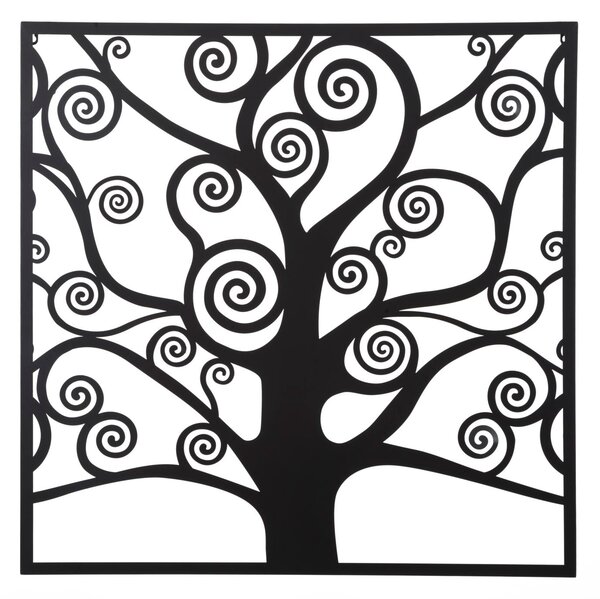 Pannello Albero della Vita Nero 90x2,2x90 cm in Ferro Oro