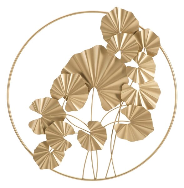 Pannello da Muro Round Leaf 59x3,9x62,75 cm in Ferro Oro