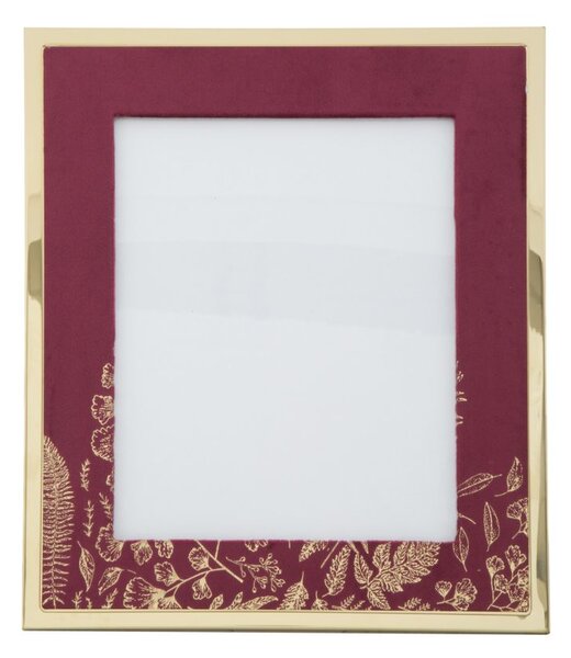 Cornice Glam 28x1,5x33,5cm in Ferro MDF e Vetro Bordeaux e Oro