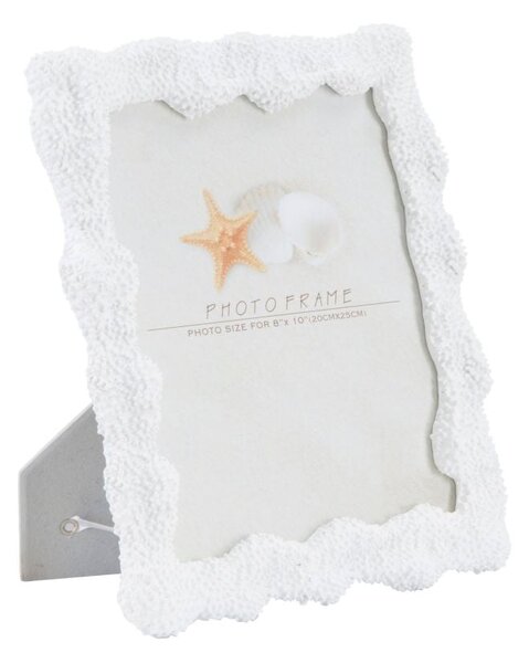 Cornice Corallo 25,7x2,5x30,5 cm in Resina e Vetro Bianco