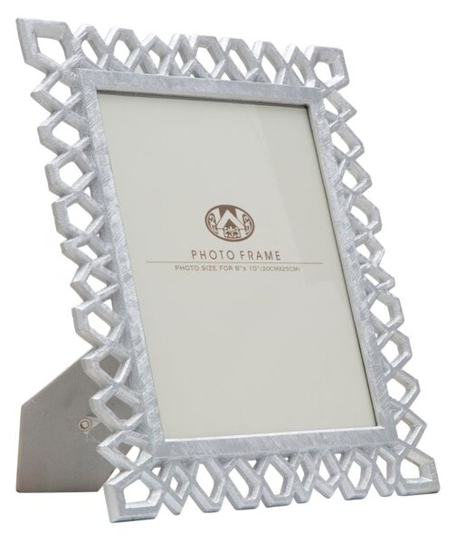 Cornice Classic 29,8x1,8x34,8 cm in Poliresina e Vetro Argento