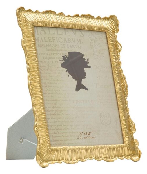 Cornice Linear Glam 27x1,8x32,3 cm in Poliresina e Vetro Oro