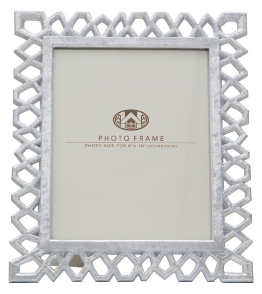 Cornice Classic 29,8x1,8x34,8 cm in Poliresina e Vetro Argento