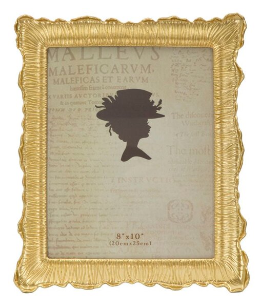 Cornice Linear Glam 27x1,8x32,3 cm in Poliresina e Vetro Oro