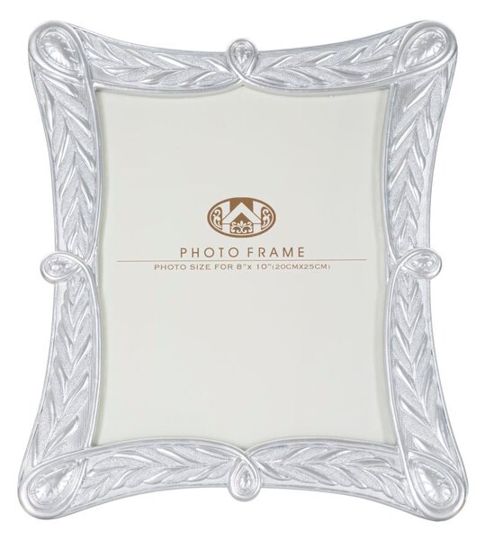 Cornice 28,2x2x33 cm in Poliresina e Vetro Argento