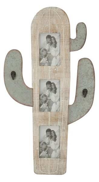 Cornice da Muro Cactus 39x3x71,5 cm in Ferro e MDF