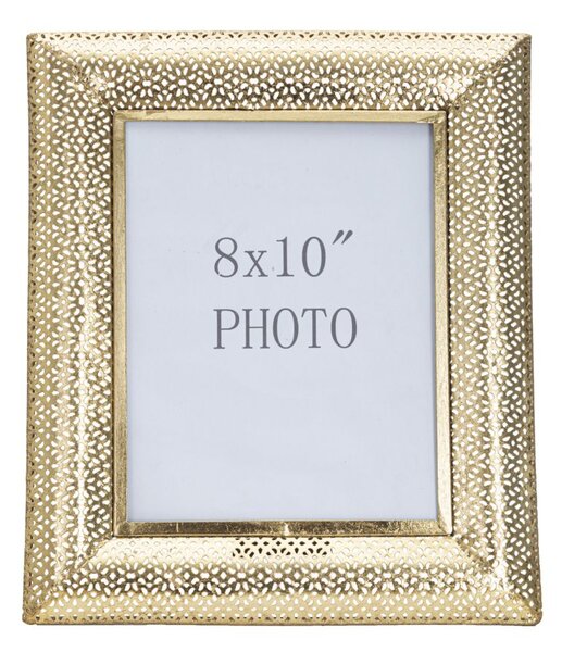 Cornice Glam Holes 31x16x36 cm in Ferro e Vetro Oro