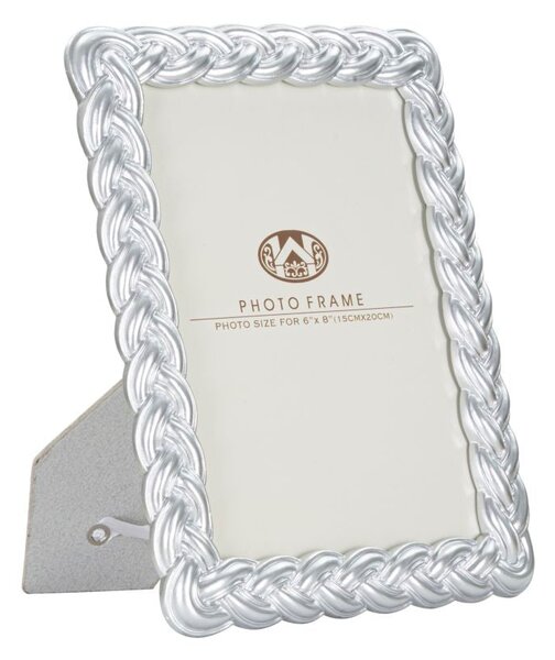 Cornice Ropy 19,3x2x24,5 cm in Poliresina e Vetro Argento