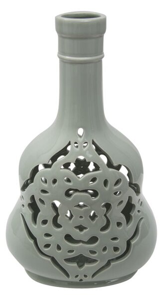 Vaso Carving Bianco 21,5x14x35,5 cm Porcellana Azzurro