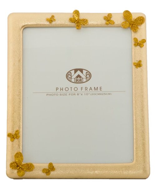 Cornice Glam Butterfly 25x2,5x30 cm in Poliresina e Vetro Oro