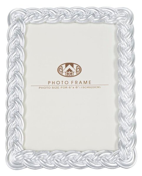 Cornice Ropy 19,3x2x24,5 cm in Poliresina e Vetro Argento