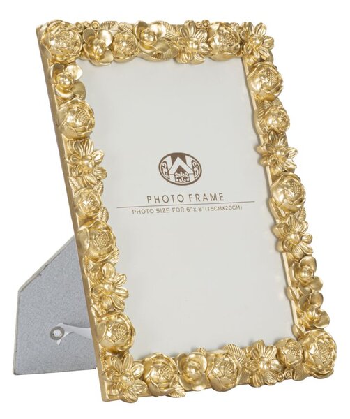 Cornice Mixy 19,3x2,3x24,5 cm in Poliresina e Vetro Oro