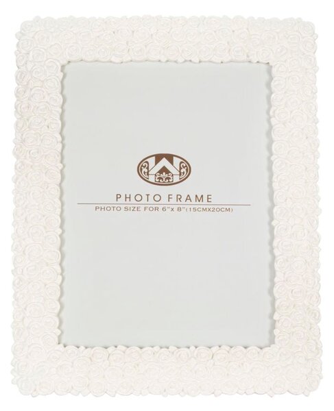 Cornice Creamy Roses 20,5x1,8x26 cm in Poliresina e Vetro Crema