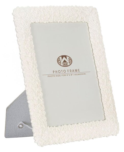 Cornice Creamy Roses 20,5x1,8x26 cm in Poliresina e Vetro Crema