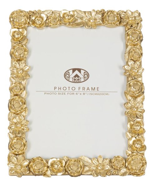 Cornice Mixy 19,3x2,3x24,5 cm in Poliresina e Vetro Oro
