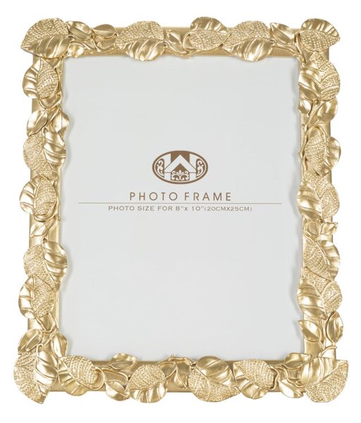 Cornice Old Leaf 26x2x31 cm in Poliresina e Vetro Oro