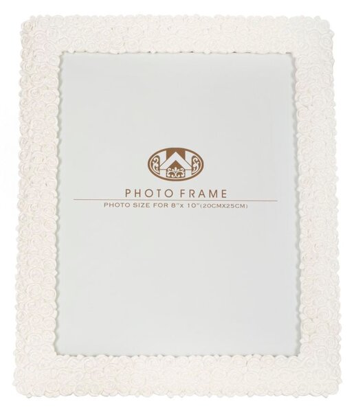 Cornice Creamy Roses 26x1,8x31 cm in Poliresina e Vetro Crema