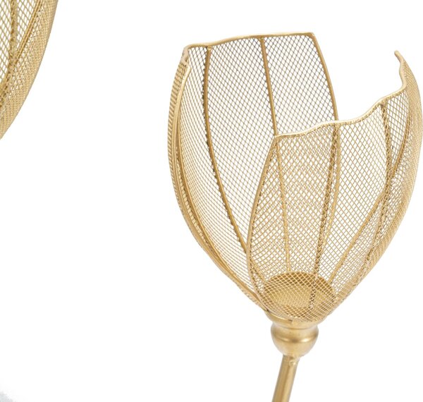 Portacandele Floty 35x28x88 cm in Ferro Oro