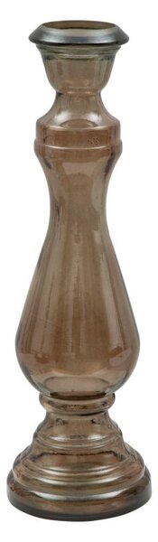 Portacandele Vetro Riciclato Brown Ø17x55 cm Vetro Marrone Chiaro