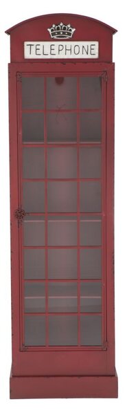 Cabina Telefono London New 52x30x180 cm in Ferro e Vetro Rosso