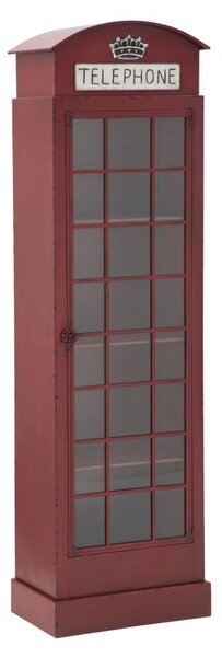 Cabina Telefono London New 52x30x180 cm in Ferro e Vetro Rosso