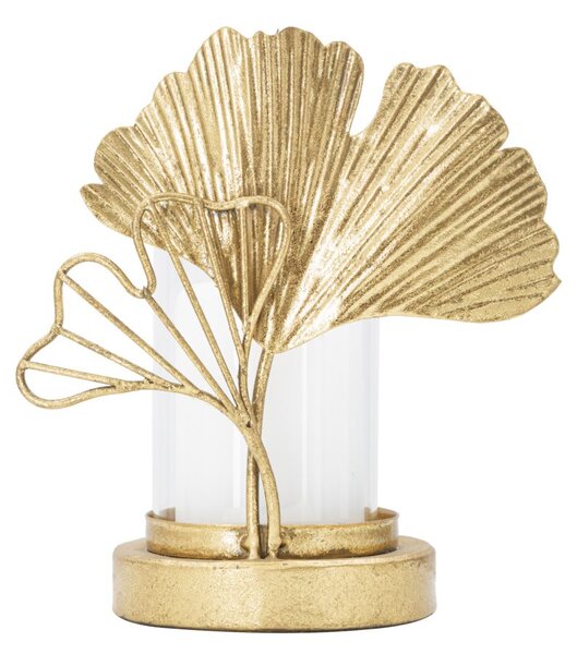 Portacandele Leaf 17x10,2x18,2 cm in Ferro Oro