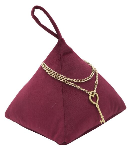 Ferma Porte Triangle Bordeaux 14x14x20 cm in Cotone